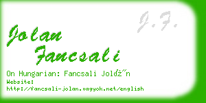 jolan fancsali business card